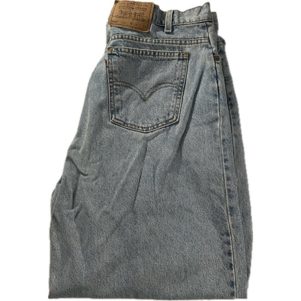 VINTAGE Levis Jeans Men 38x30 Blue 560 Loose Tapered 1990s 90s Orange Tab Grunge